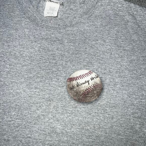 Vintage Disney World Mickey Mouse Gray Baseball T-Shirt adult size Medium - Picture 5 of 6
